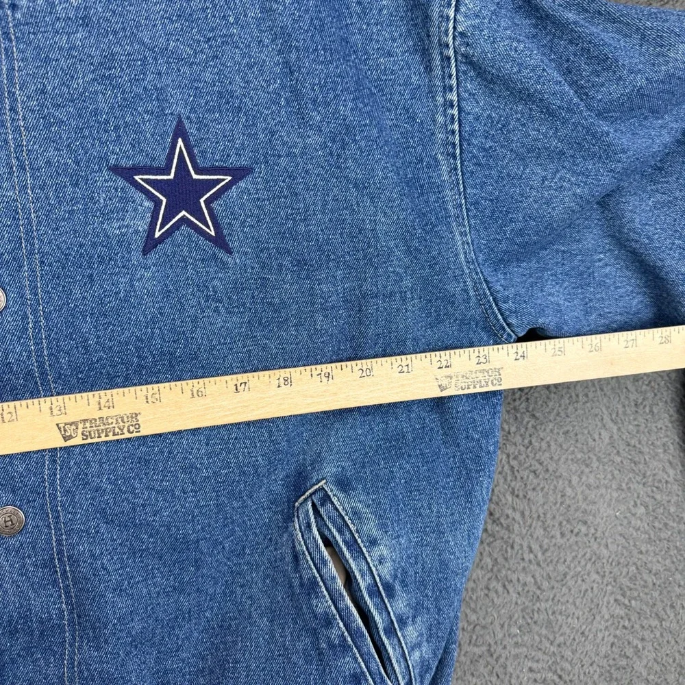 Hartwell ViaSport Mens Blue Denim Bomber Jacket Star Logo Vintage Size L 11718